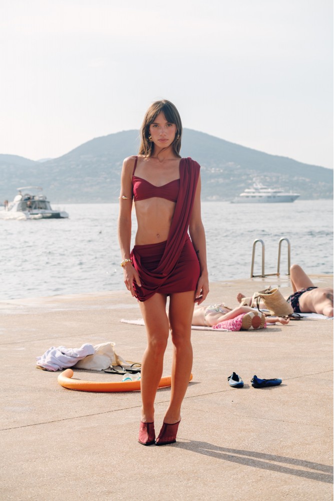 "la tropézienne" burgundy elbise